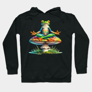 Hippie Frog | Mushroom Yoga Master | T Shirt Design Hoodie